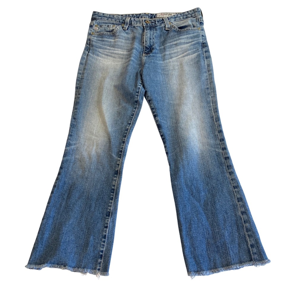 AG Adriano Goldschmied Jeans Women 28x23.5 Jodi Crop High Rise Flare Raw Hem